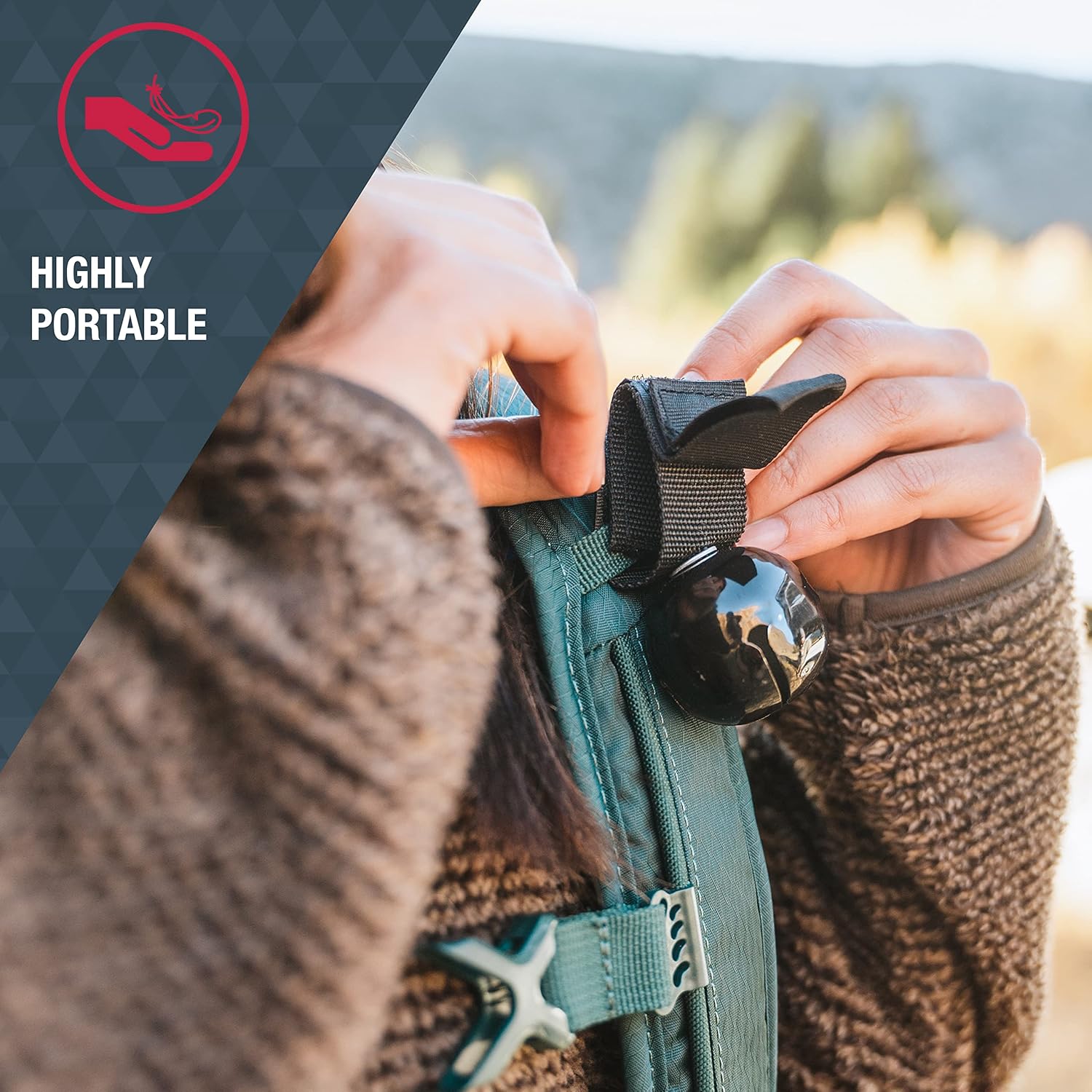 SABRE Frontiersman Bear Bell with Magnetic Silencer and Hook-and-Loop Strap