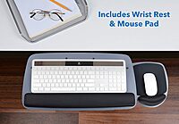 Mount-It! Under Desk Keyboard Tray, Adjustable Keyboard and Mouse Drawer Platform with Ergonomic Wrist Rest Pad