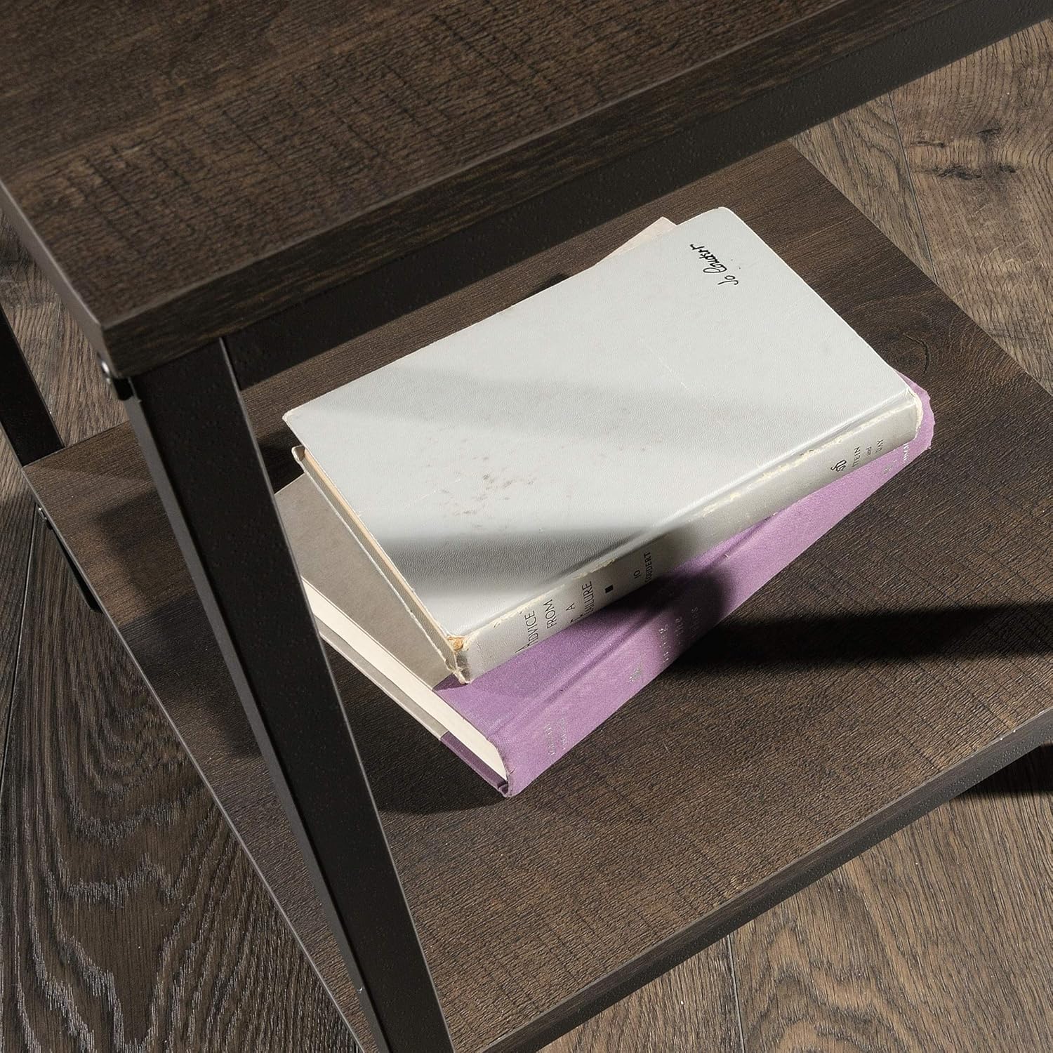 Sauder North Avenue Side Table, Rectangular, Smoked Oak/Black