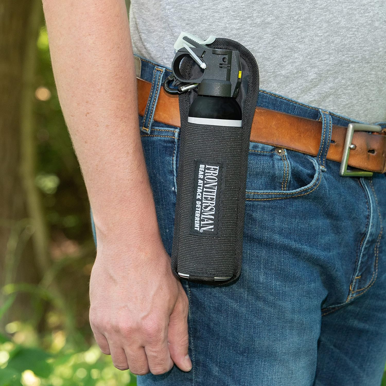 SABRE Frontiersman Bear Spray Holster, Nylon 3-in-1 Chest/Belt/Waist, Fits 7.9 & 9.2 oz