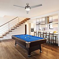 BLACK+DECKER 52 in. Ceiling Fan with Light and Remote - Brushed Nickel