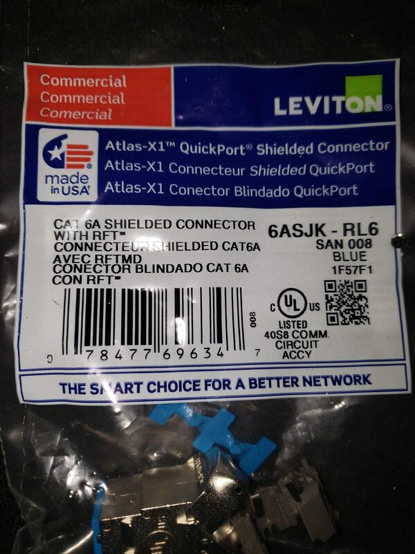 Leviton 6ASJK-RL6 Atlas-X1 CAT 6A Shielded Jack Blue
