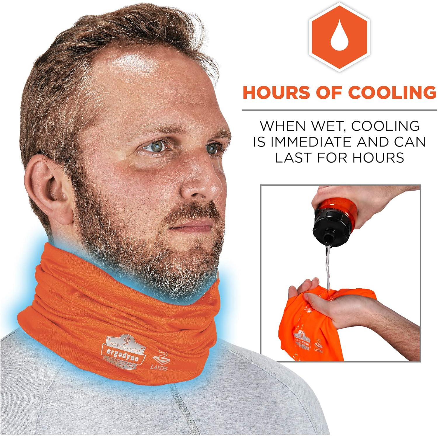 ERGODYNE Chill-Its 6489 2-Layer Cooling Neck Gaiter / Multi-Band