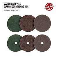 3M Scotch-Brite SE Surface Conditioning Disc, Hook and Loop, Aluminum Oxide, Medium, Heavy Duty, Durable, 4 1/2 In x No Hole