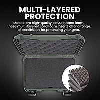 NANUK 909 Hard Case with Custom Foam Insert, Short Multipurpose Case - IP67 Waterproof Sporting Gear Storage