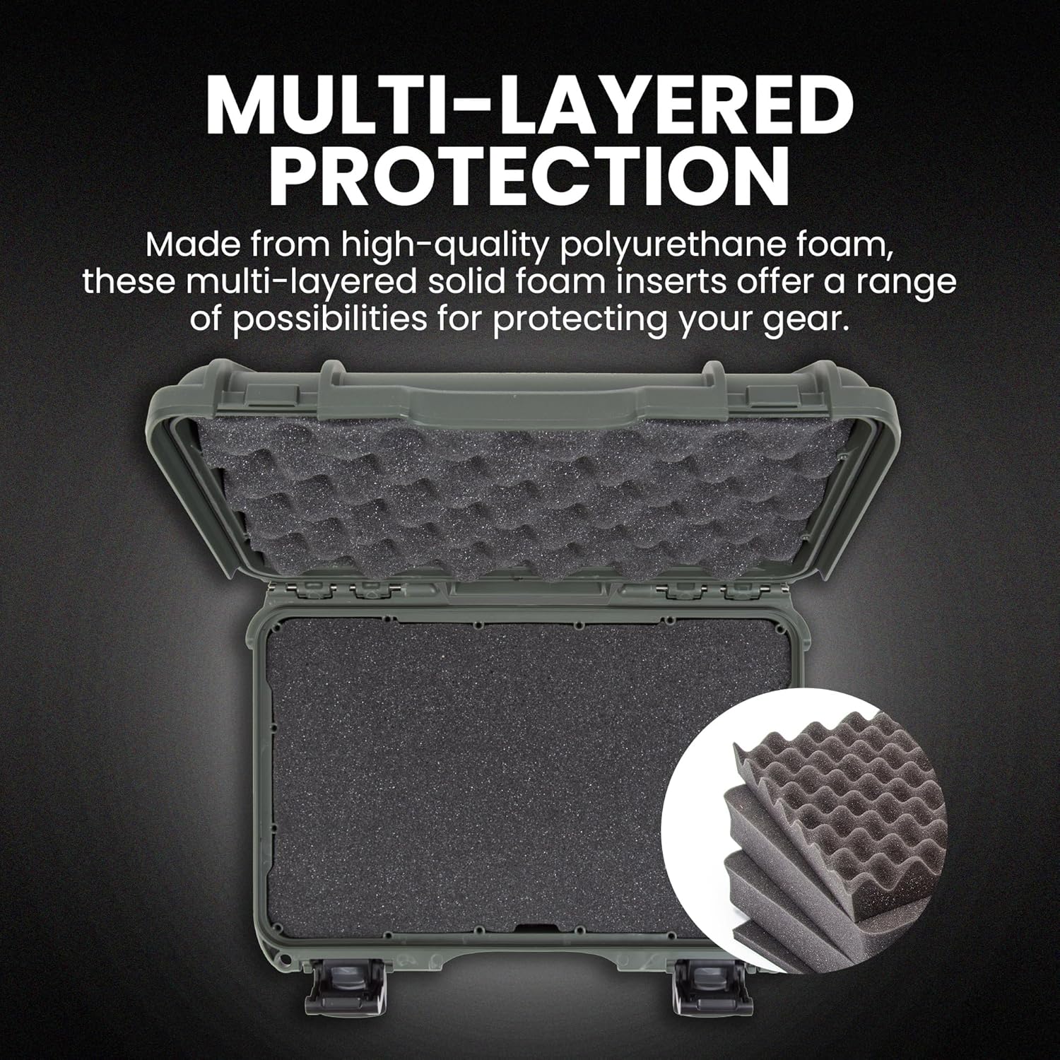 NANUK 909 Hard Case with Custom Foam Insert, Short Multipurpose Case - IP67 Waterproof Sporting Gear Storage