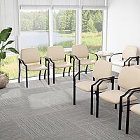 Boss Office Products Mid-Back Vinyl Guest Chair, Black - B9591AM-BK-500