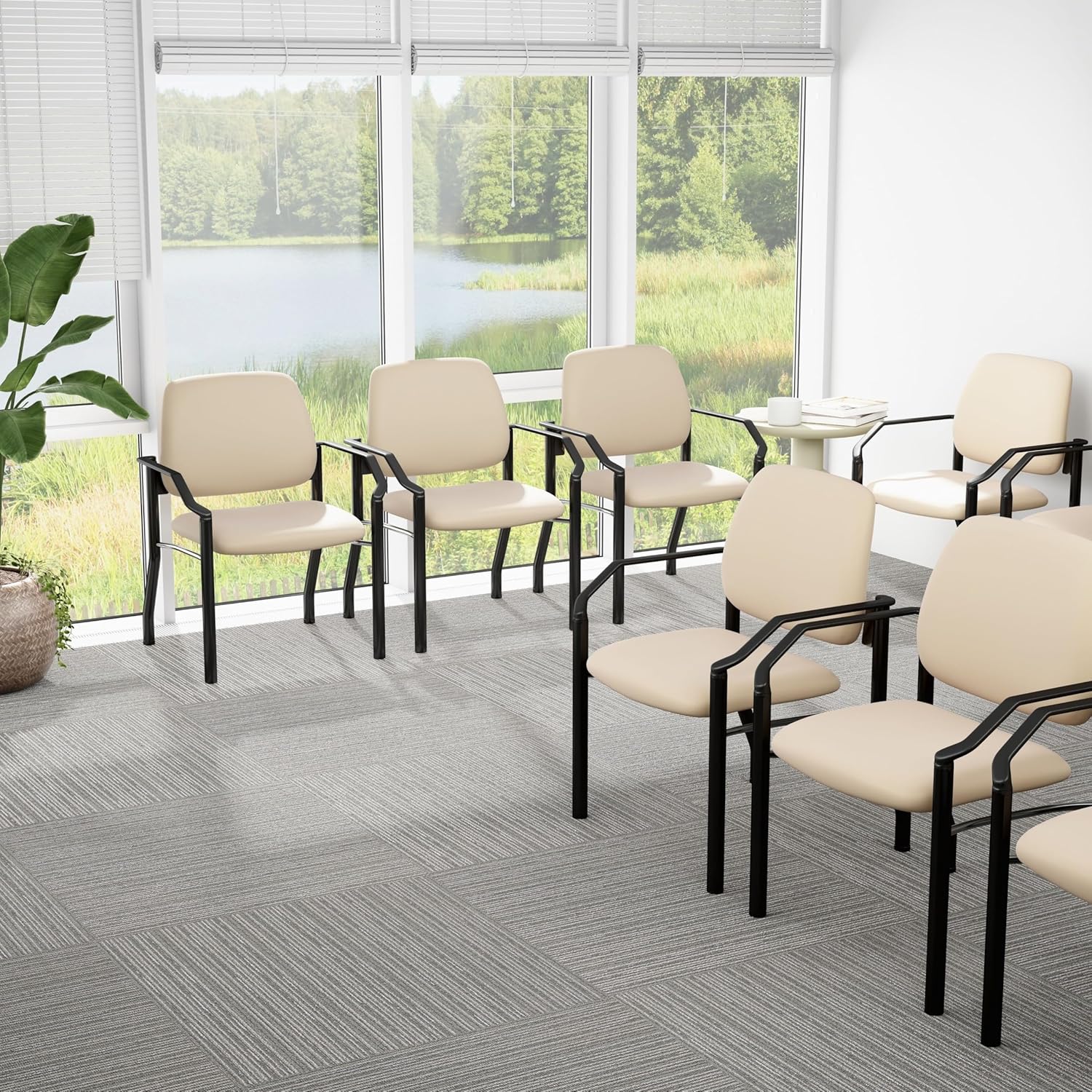 Boss Office Products Mid-Back Vinyl Guest Chair, Black - B9591AM-BK-500