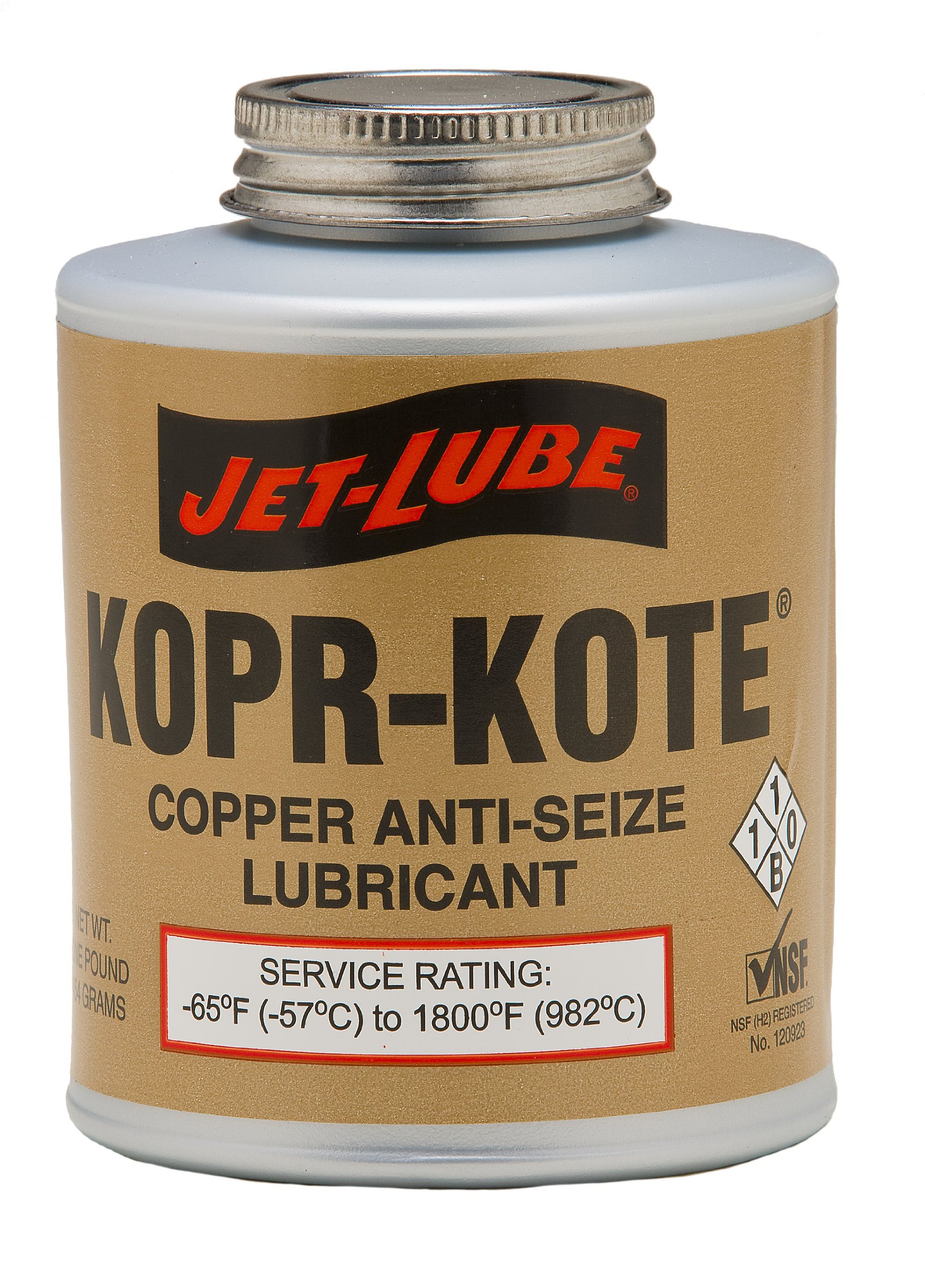 Jet-Lube Kopr-Kote - Copper Based | High Temperature | EP Lubricant | Anti-Seize | Military Grade | Low Friction | Water