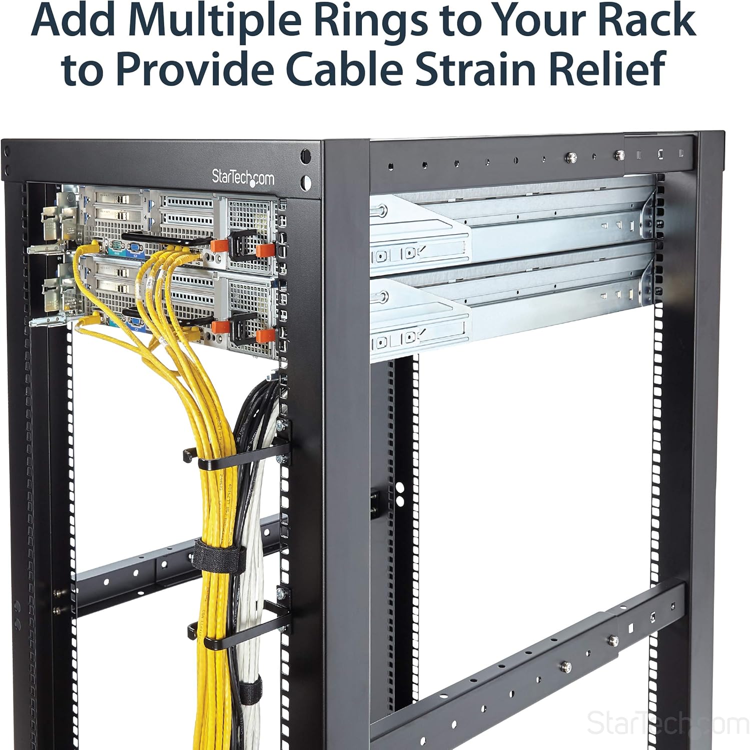 StarTech.com 1U Vertical Cable Management D-Ring Hooks