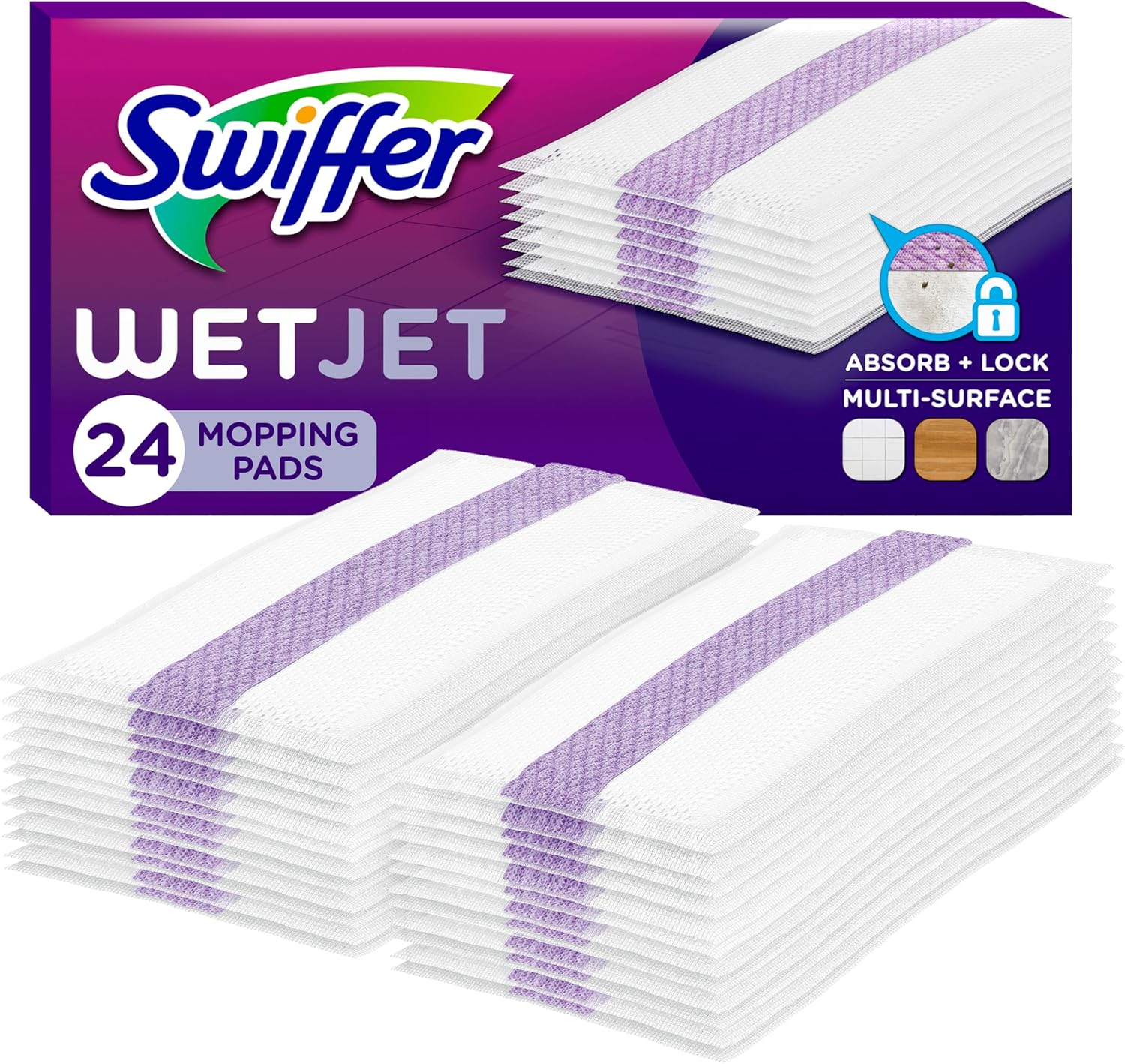 Swiffer WetJet Hardwood Floor Cleaner Spray Mop Pad Refill, Bathroom Cleaning Supplies, Hardwood Floor Cleaner