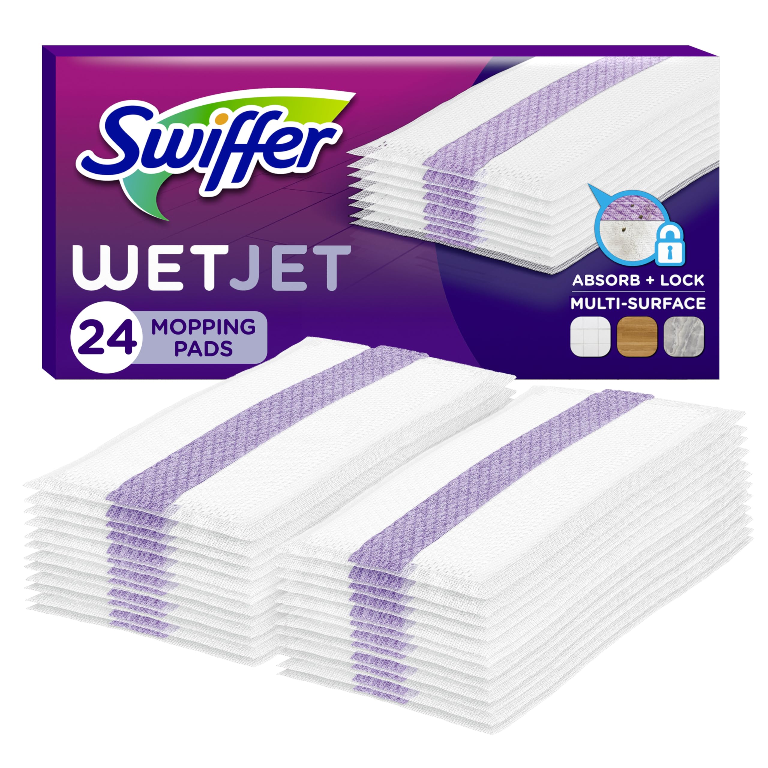 Swiffer WetJet Hardwood Floor Cleaner Spray Mop Pad Refill, Bathroom Cleaning Supplies, Hardwood Floor Cleaner