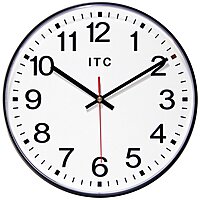 Infinity Instruments 12 Inch Prosaic Round Non-Ticking Silent Battery Operated Easy to Read Clock for Office, Classroom, School, Black