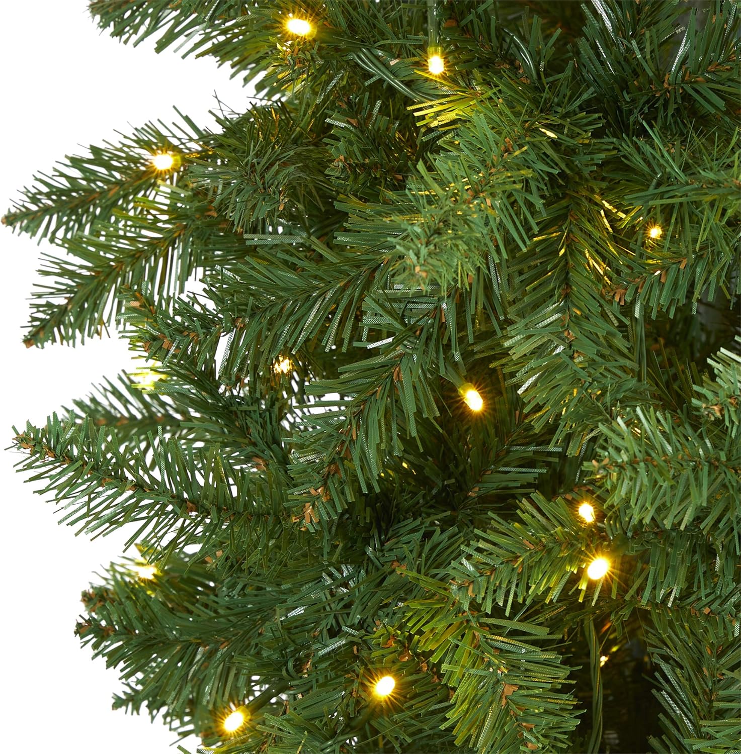 Nearly Natural 8ft. Slim Green Mountain Pine Artificial Christmas Tree with 400 Clear LED Lights