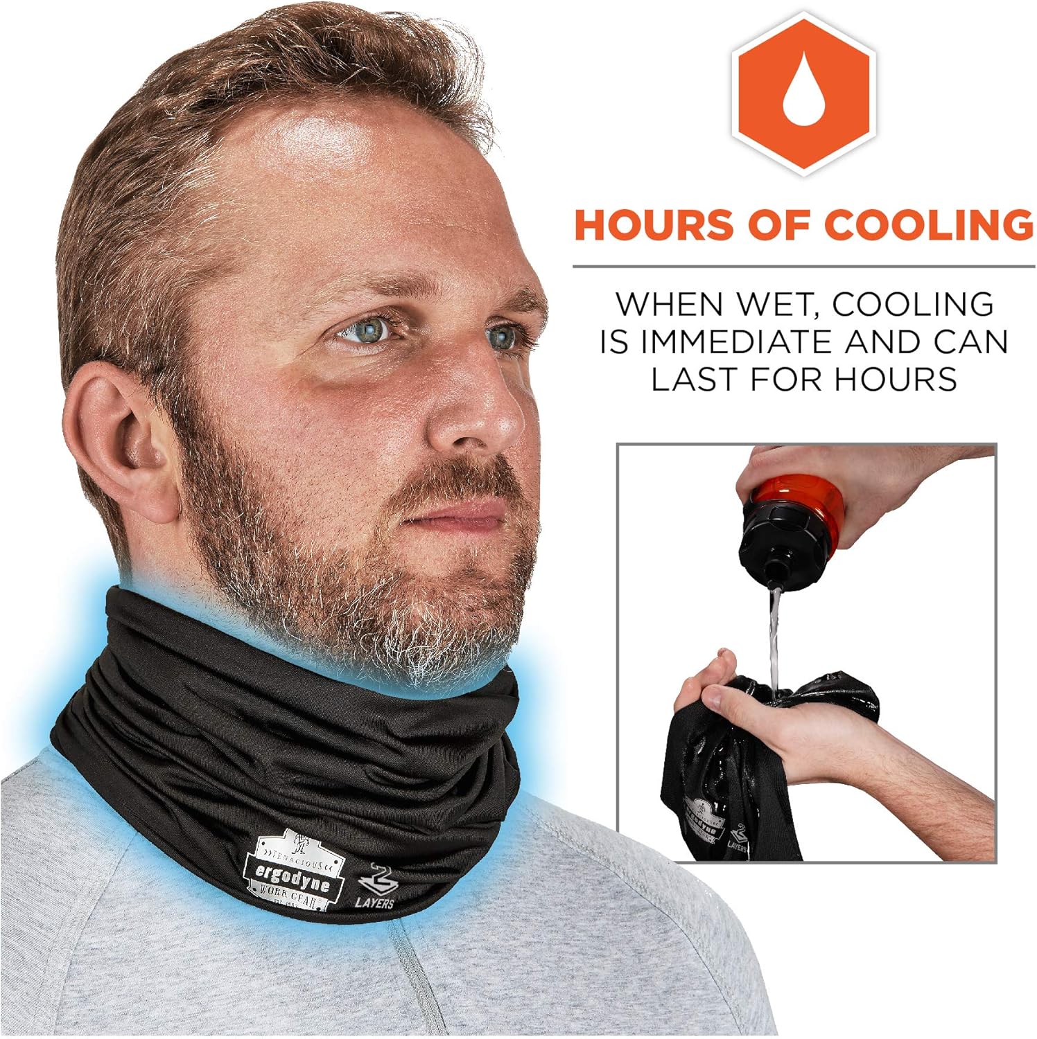ERGODYNE Chill-Its 6489 2-Layer Cooling Neck Gaiter / Multi-Band