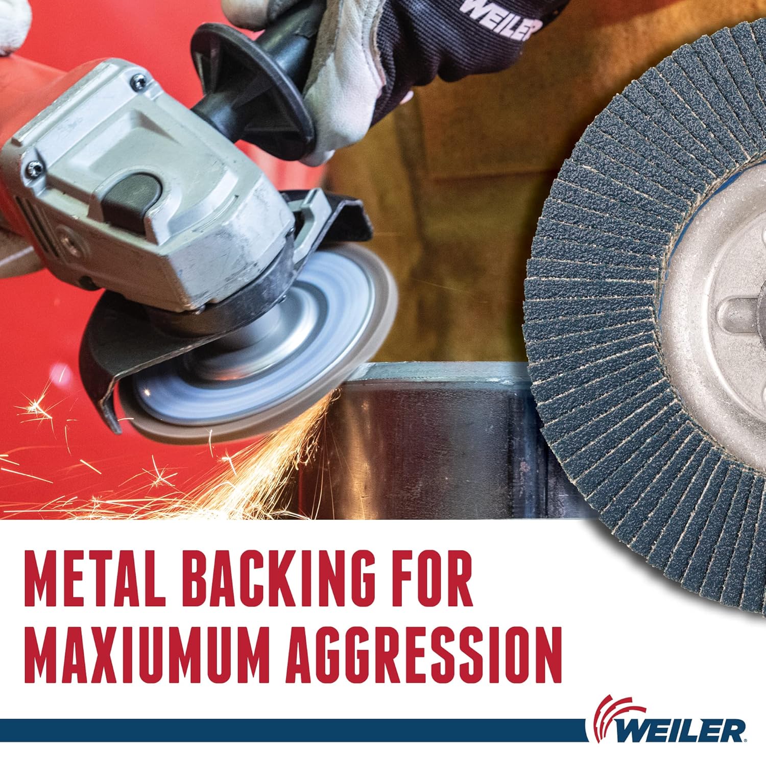 Weiler 50509 Tiger Abrasive Flap Disc, Type 29, Threaded Hole, Aluminum Backing, Zirconia Alumina, 4-1/2" Dia