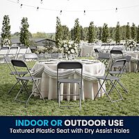 Flash Furniture Hercules Series Commercial-Grade Plastic Folding Chair - 650LB Weight Capacity