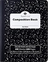 Sparco Composition Notebook, College Ruled, 100 Sheets, Pack Of 12