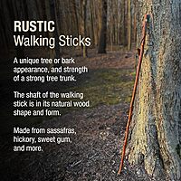 BRAZOS Free Form Rustic Wood Walking Stick, Traditional Handle, Made in USA