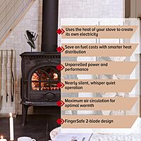 Original Heat Powered Stove Fan - Powerful Classic Design, High Performance, Perfect for Wood Stoves