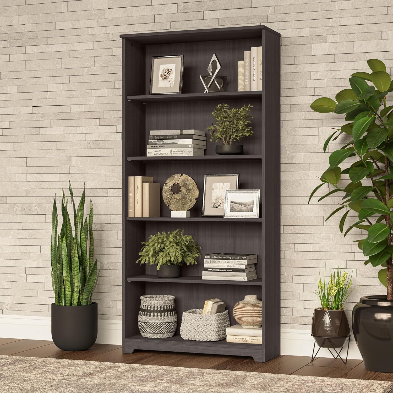 BUSH FURNITURE Cabot Tall 5 Shelf Bookcase
