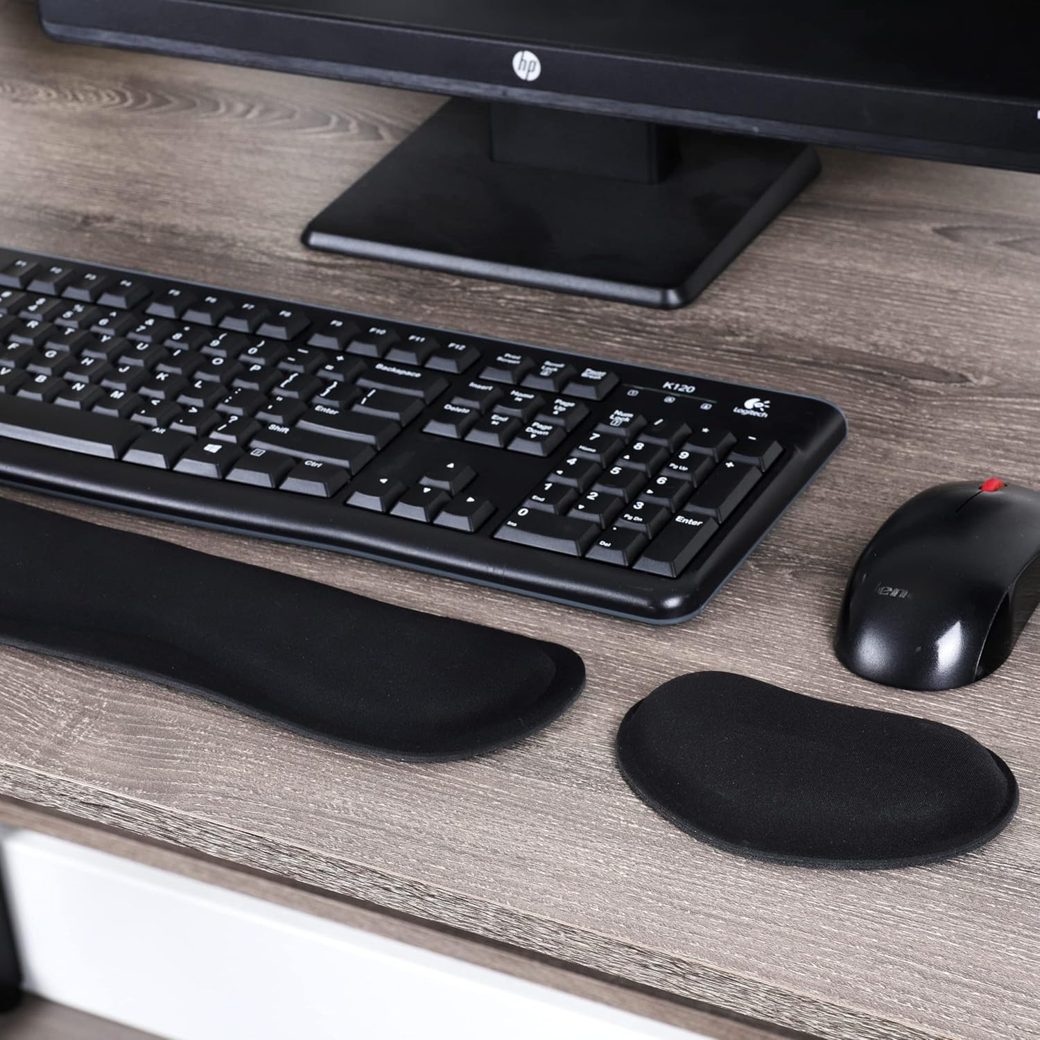 Mind Reader Ergonomic Keyboard and Mouse Wrist Rest Set, Gaming Accessory, Memory Foam, 16.75" L x 3" W x 0.75" H, 2 pcs