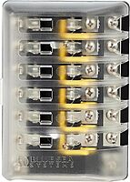 Blue Sea Systems 5015 Fuse Block AGC 6-CIR W/Ground , 3.5'' x 5.0''