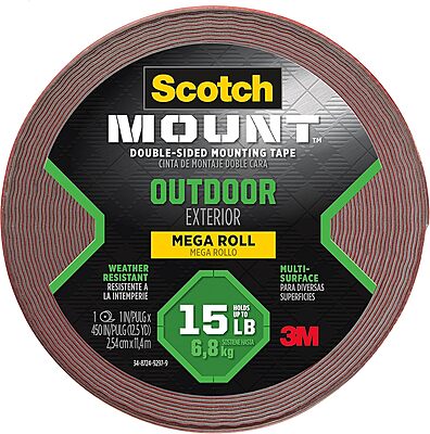 Scotch Mounting, Fastening & Surface Protection Scotch Permanent Outdoor,1 Inch x 450 Inches (4011-LONG) Mounting Tape