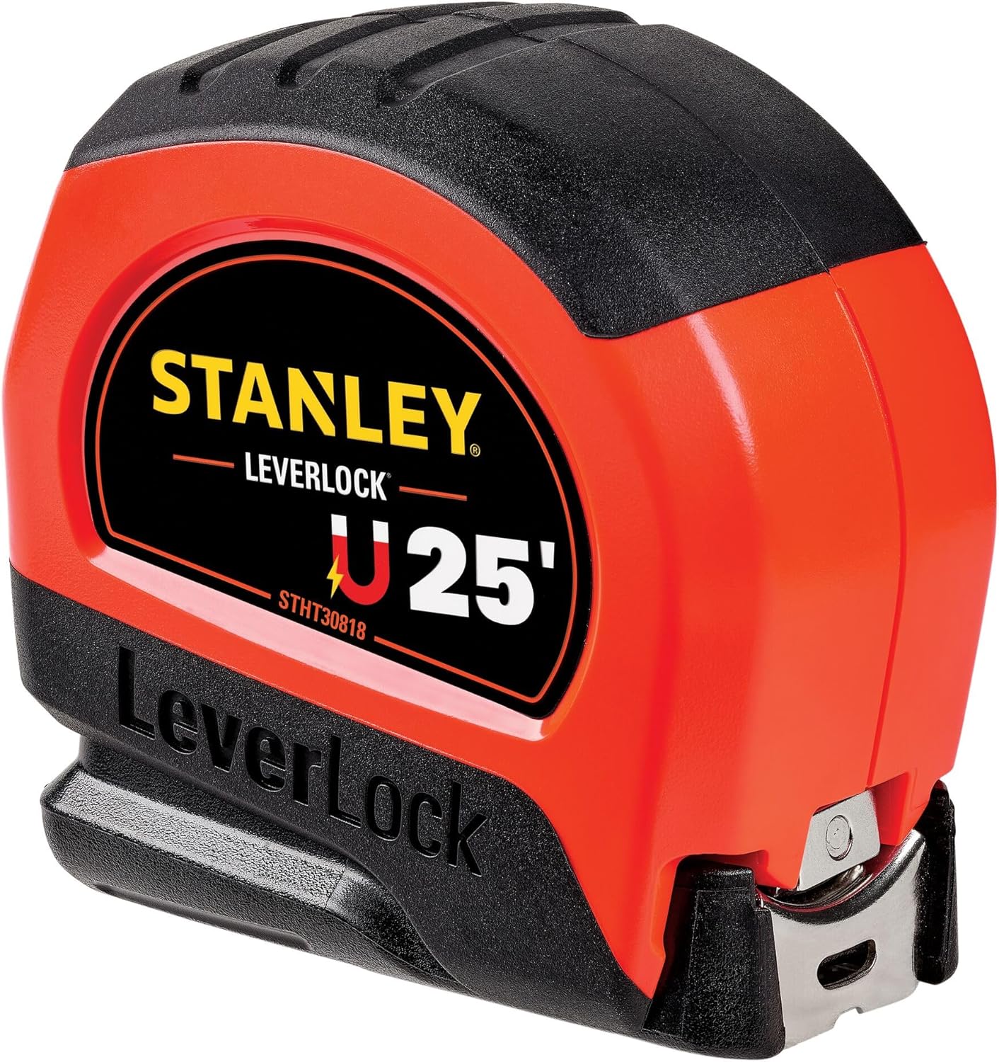 STANLEY 25 Ft. High Visibility Magnetic LEVERLOCK Tape Measure (STHT30818S)