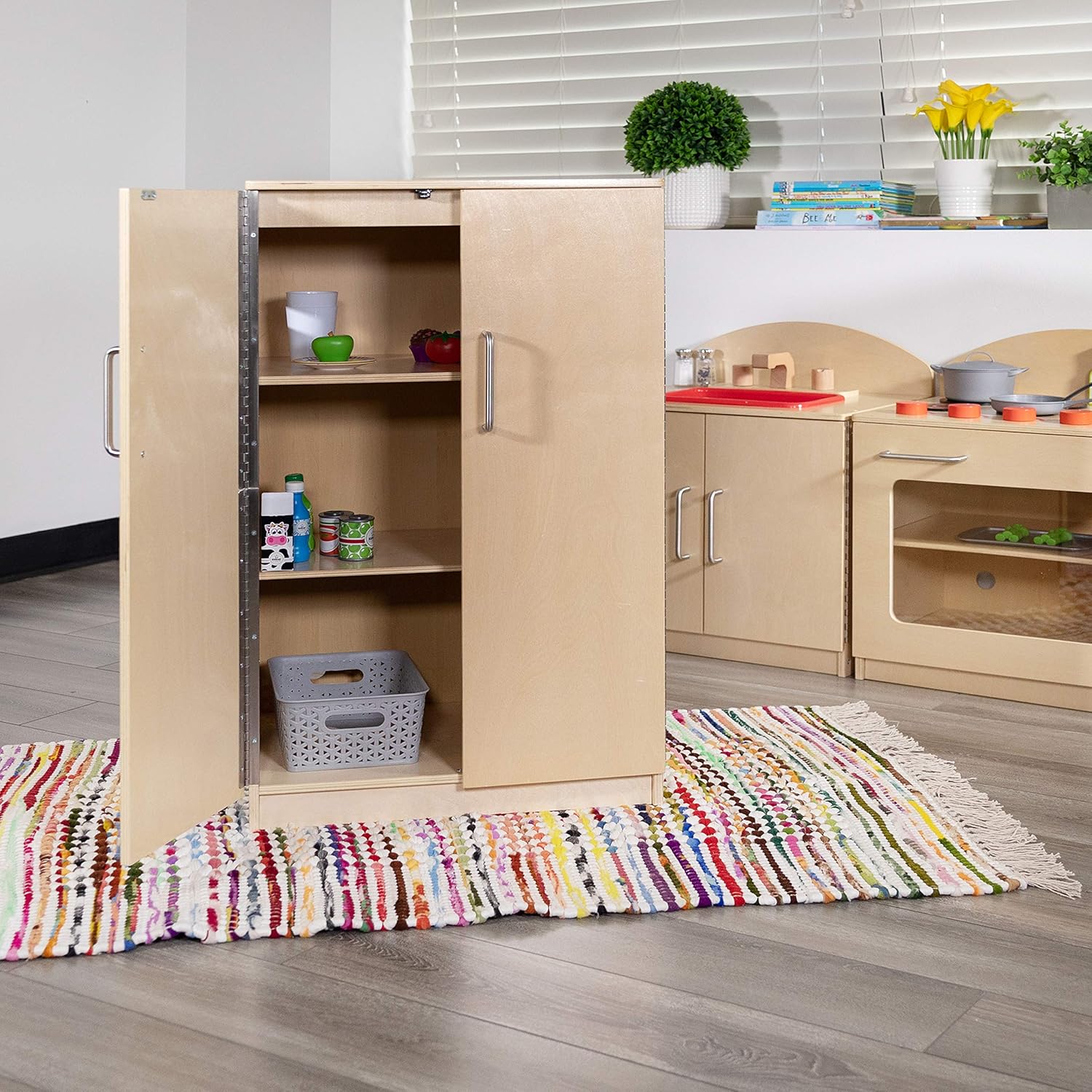 FLASH FURNITURE Hercules Children's Wooden Play Kitchen for Commercial or Home Use - Safe, Kid Friendly Design
