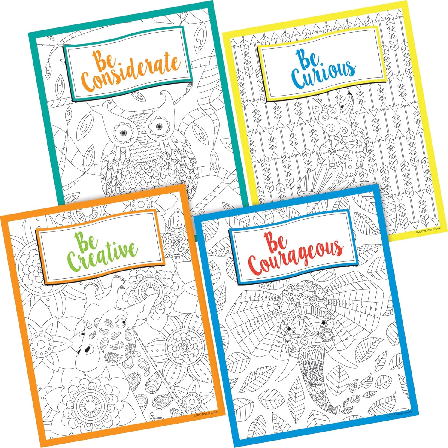 Barker Creek Set of 4 Inspirational 8 x 10 Art Prints