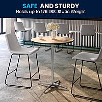 Flash Furniture Lars Round Wood Cocktail Table with 30" and 42" Columns