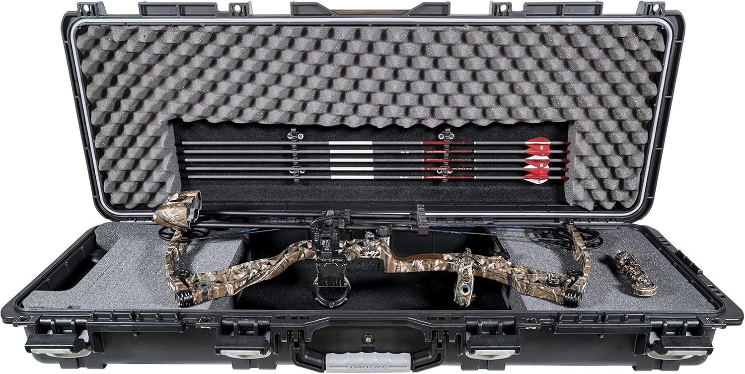 Plano Field Locker Element 44" Bow Case, Black with Gray Accents, Wheeled Archery Case Storage, Airline Approved