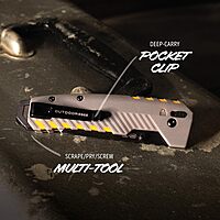 OUTDOOR EDGE Razor XD Folding Utility Knife 3" Replaceable Blades Pry Bar & Bottle Opener