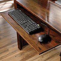 Sauder Harbor View Home Office Computer Desk with Hutch and Keyboard Tray