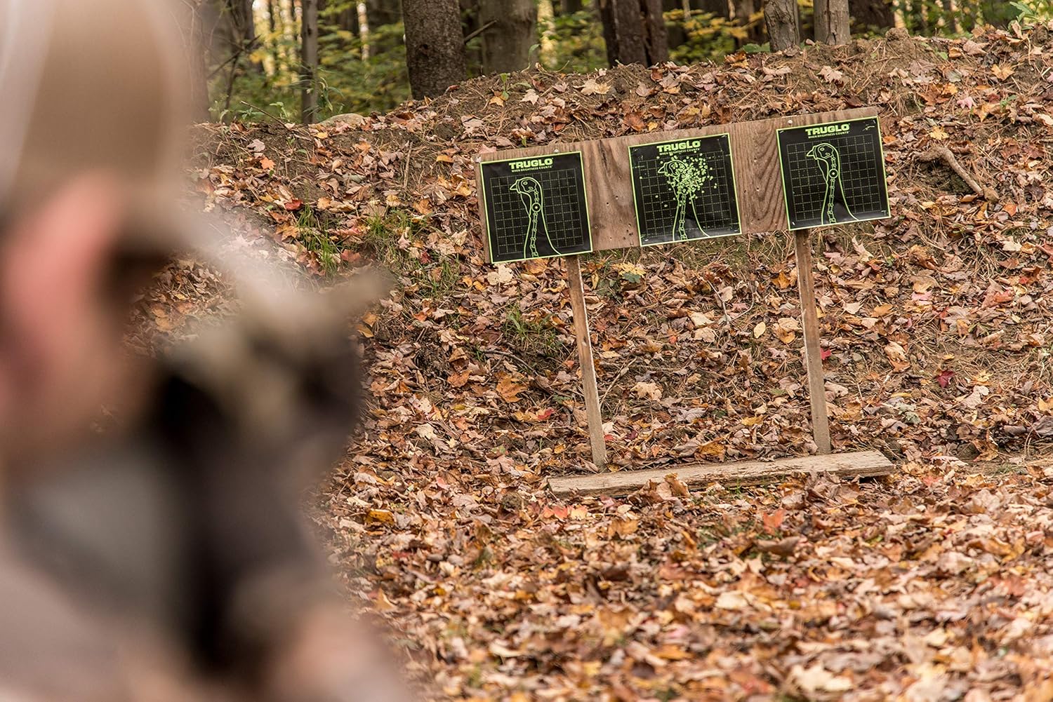 TRUGLO Bright Thru-See Splatter Florescent Self-Adhesive High-Visible Turkey Hunting Targets 12X12 with Increased Target