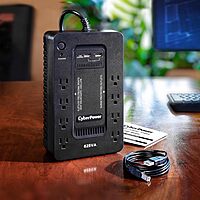 CyberPower ST625U Standby UPS System, 625VA/360W, 8 Outlets, 2 USB Charging Ports, Compact, Black