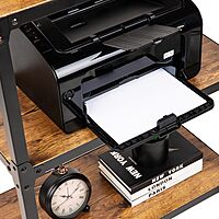 Mind Reader Multipurpose Rolling Cart with 3 Tiers, Mobile Office Storage Organizer, Metal, MDF, 29-1/2in H x 12in W x 23in L, Brown