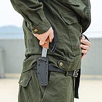 CIVIVI Tamashii Fixed Blade Knife, 4.07" D2 Blade Canvas Micarta Handle with A Kydex Sheath, T-clip, Paracord Lanyard for EDC Outdoor Carry Bob Terzuola Designed C19046-5