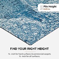 Anji Mountain Rug'd Office Chair Mat for Carpet & Hardwood Floor - Jacquard Woven Top, Anti-Slip Backing, Low Pile