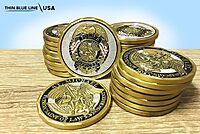 Thin Blue Line Challenge Coin, Saint Michael