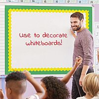 Carson Dellosa 6 Rolls of 216 Ft Scalloped Bulletin Board Borders, Blue, Yellow, Green, Red