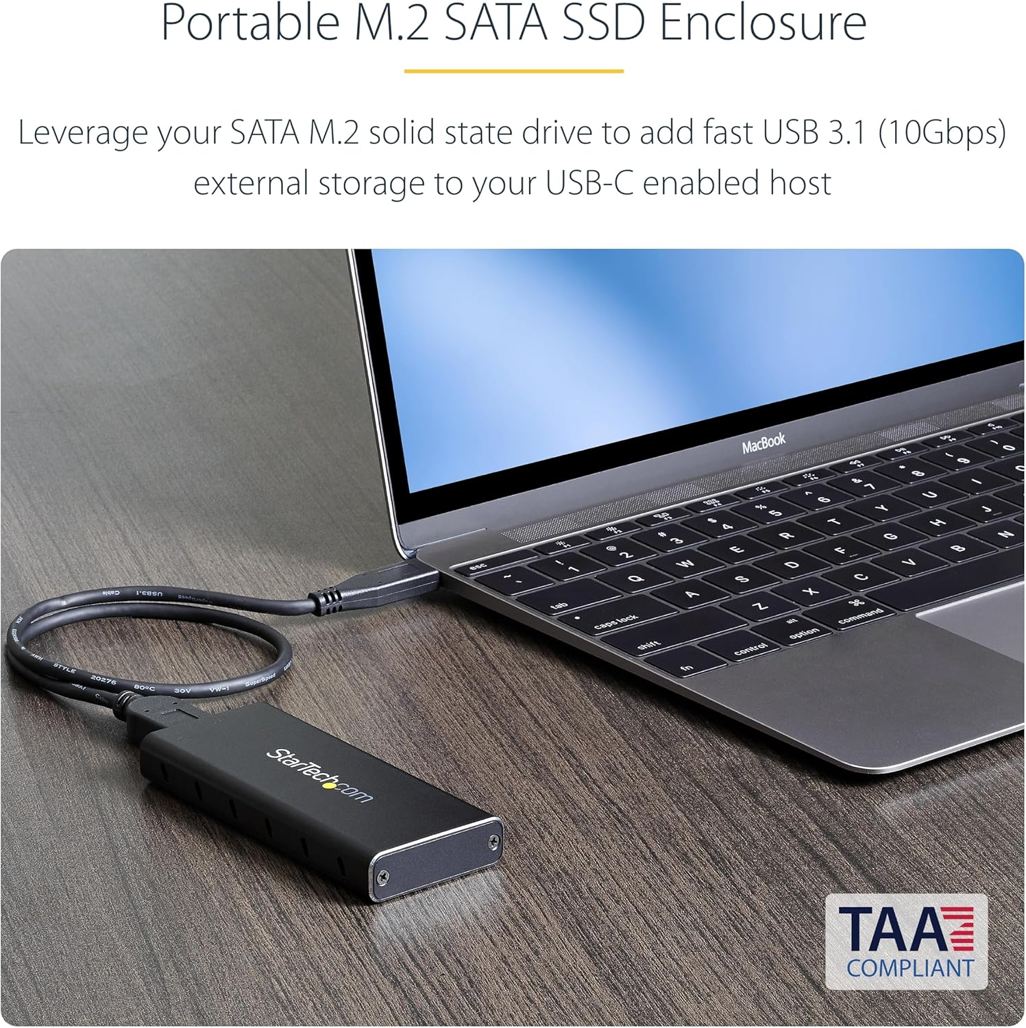 StarTech.com USB-C 10Gbps M.2 SSD Enclosure (2230/2242/2260/2280) - Aluminum