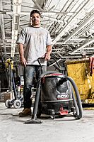 RIDGID 50338 1650RV Motor-on-Bottom Wet Dry Vacuum, 16-Gallon Shop Vacuum with Cart, 6.5 Peak HP Motor, Large Wheels