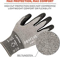 Ergodyne ProFlex 7072 Nitrile-Coated Cut-Resistant Gloves, Gray