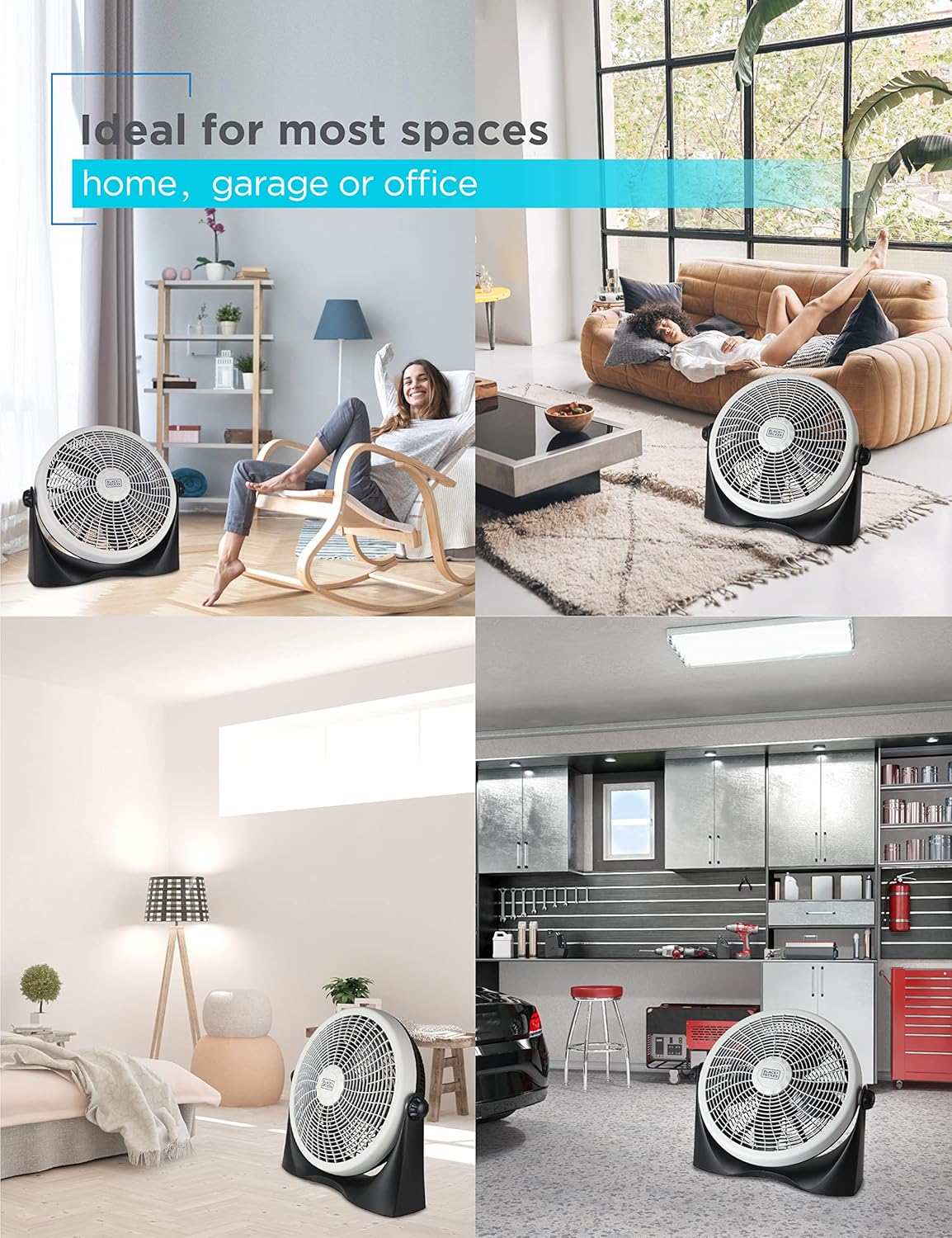 BLACK+DECKER Portable Indoor Fans, 3-Speed Tabletop & Floor