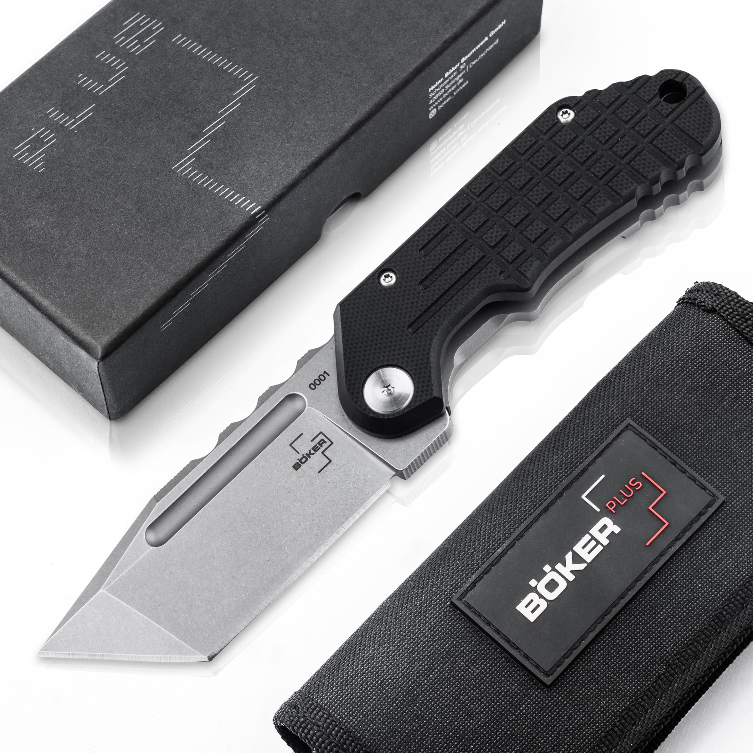 BÖKER PLUS® Dvalin Folder Tanto - tactical knife with extra sharp D2 Tanto blade