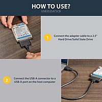 StarTech.com SATA to USB Adapter Cable for 2.5" SATA SSD/HDD - UASP, Bus-Powered
