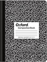 TOPS Composition Book, 7-1/2in x 9-3/4in, Wide Rule, 100 Sheets, Black Marble