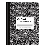 TOPS Composition Book, 7-1/2in x 9-3/4in, Wide Rule, 100 Sheets, Black Marble